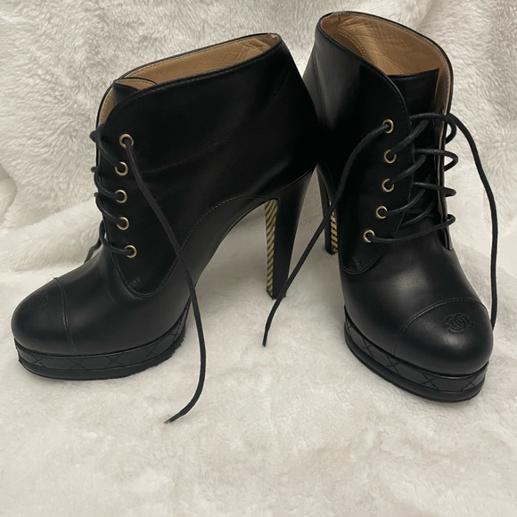 Chanel platform laced booties size 6.5 - Picture 2 of 12